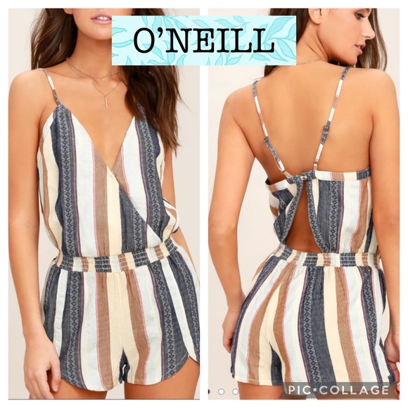 O'Neill Pants - EUC O’Neill Boho Striped Sleeveless Romper Shorts